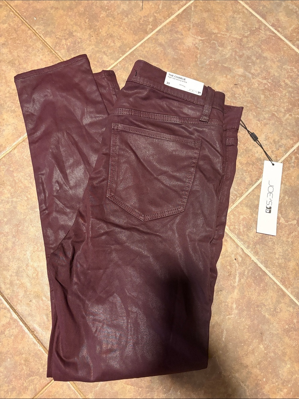 Joe's Jeans Burgundy Cropped Ankle Pants